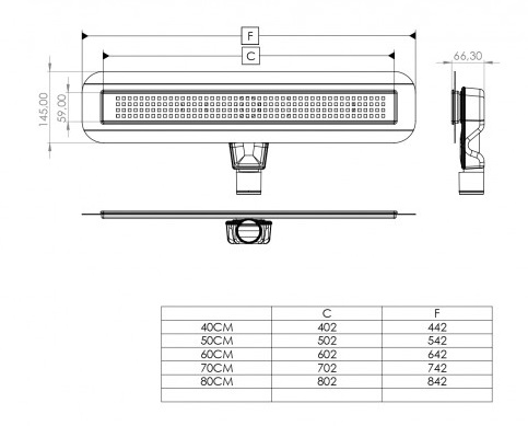 Душевой лоток Timo Basic Steel BSSG-60 S50Rb с решеткой 60 см, изображение 5