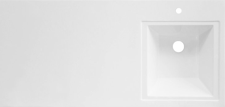 Тумба с раковиной Эстет Dallas Luxe 115 R белая подвесная 1 длинный ящик , изображение 8