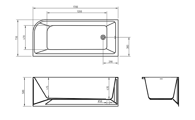 Акриловая ванна BelBagno BB712-1700-730-L 170x75 , изображение 8