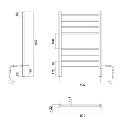 Фото Полотенцесушитель электрический Domoterm Медея П8 50x90