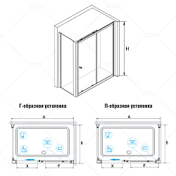 Фото Душевой уголок RGW Classic CL-45 (CL-12 + Z-050-1) 100х70