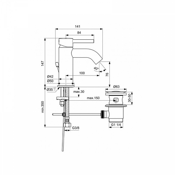 Смеситель Ideal Standard Kolva BC666U5 для раковины , изображение 2