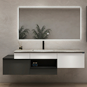 Тумба с раковиной Black&White Gravity AV703.1800 180 белый/серый , изображение 3