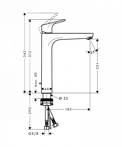 Смеситель Hansgrohe Focus 31531000 для раковины , изображение 2