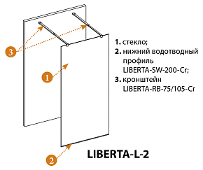 Фото Душевая перегородка Cezares Liberta L-2-120-BR-NERO