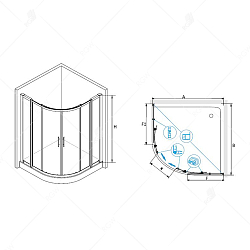 Фото Душевой уголок RGW Hotel HO-512 (HO-51 + 2Z-42) 130х130 см