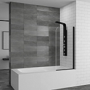 Шторка на ванну RGW Screens SC-09B 70х150 профиль черный , изображение 1