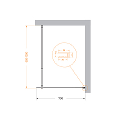 Фото Душевая перегородка BelBagno Kraft L-1-70-C-Cr