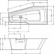 Акриловая ванна Riho Rething Space 160x75 R , изображение 3