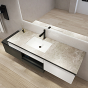 Тумба с раковиной Black&White Gravity AV703.1800 180 белый/серый , изображение 5