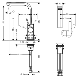 Фото Смеситель Hansgrohe Metris S 31161000 для раковины