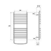 Полотенцесушитель электрический Point Альфа П12 80х50 хром , изображение 4