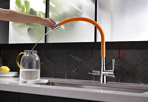 Фото Смеситель Lemark Comfort LM3075C-Orange для кухонной мойки