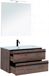 Фото Мебель для ванной Aquanet Lino 90 дуб веллингтон