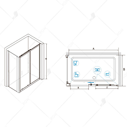 Фото Душевой уголок RGW Classic CL-48B (CL-14B + Z-050-1B) 100х80