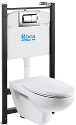 Фото Комплект Roca Victoria Pack 893100000 подвесной унитаз + инсталляция + кнопка + сиденье