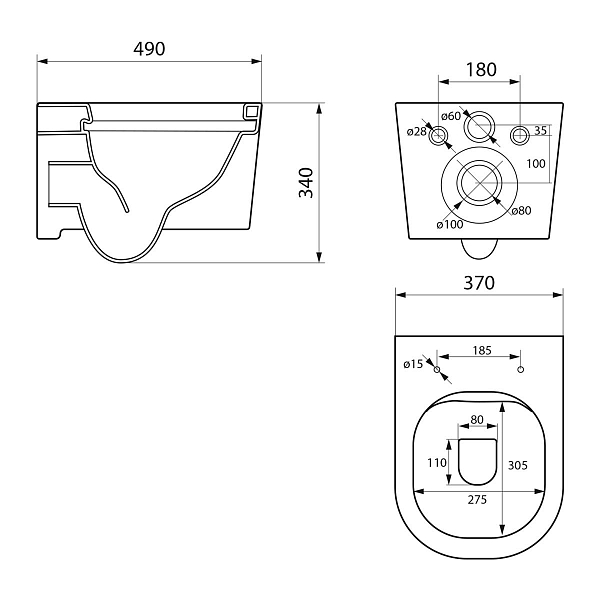 Комплект Point Веста PN48447BB (унитаз с инсталляцией, сиденье с микролифтом, клавиша Афина, бронза брашированная) , изображение 3