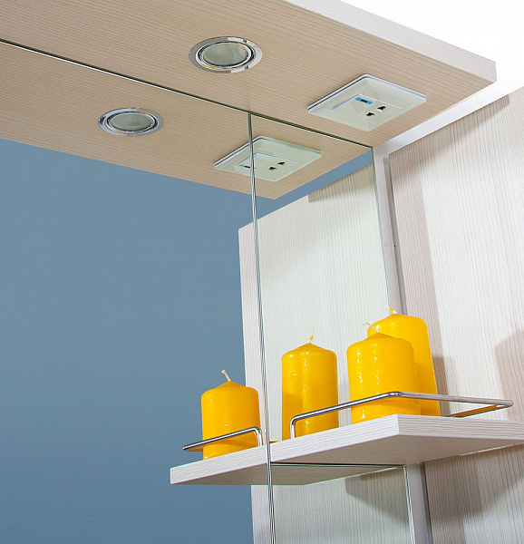 Зеркало-шкаф Бриклаер Бали 90 L светлая лиственница , изображение 4