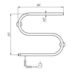 Фото Полотенцесушитель электрический Domoterm S-образный 50x40 L