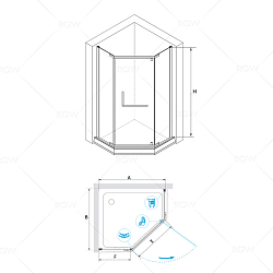 Фото Душевой уголок RGW Hotel HO-081B 100х100 стекло тонированное