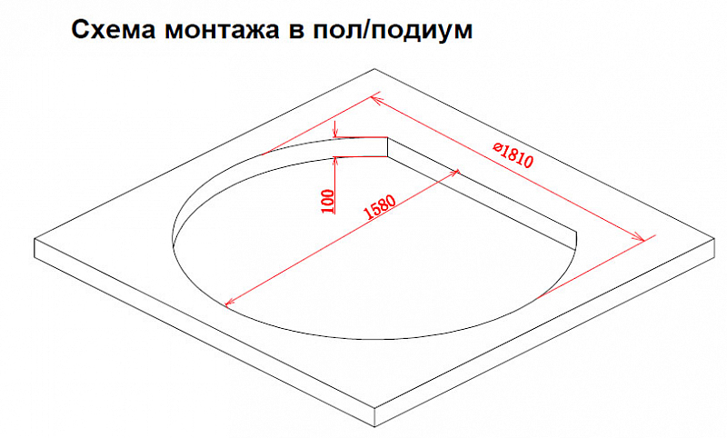 Акриловая ванна Gemy G9053 O 185х162 , изображение 3