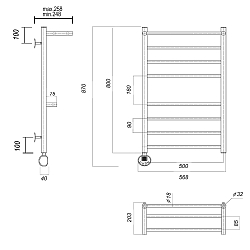 Фото Полотенцесушитель электрический Domoterm Медея 50x80 L с двумя полками