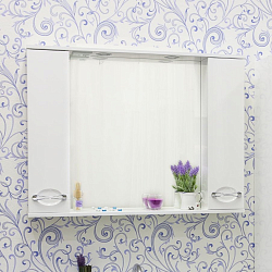 Фото Зеркало-шкаф Sanflor Палермо 105 белый глянец