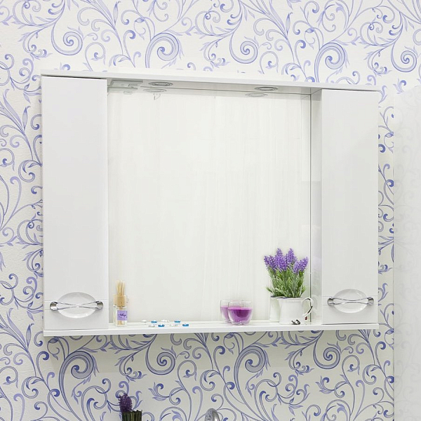 Зеркало-шкаф Sanflor Палермо 105 белый глянец , изображение 5