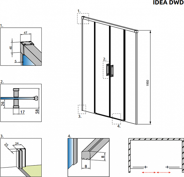 Душевая дверь в нишу Radaway Idea DWD 150 , изображение 7