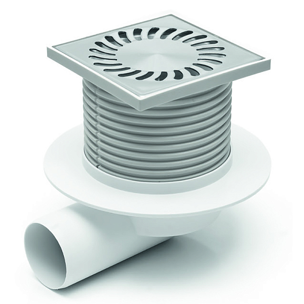 Душевой трап Azario D50 Нептун AZ-425 X L 12.2х12.2 см, горизонтальный слив , изображение 1