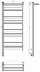 Фото Полотенцесушитель электрический Сунержа Богема 3.0 1П 120х50 L без покрытия