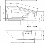Акриловая ванна Riho Rething Space 160x75 L , изображение 4