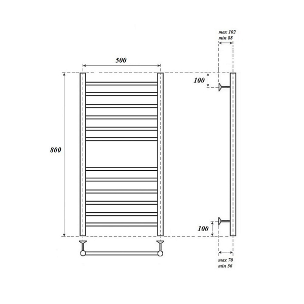 Полотенцесушитель электрический Point Аврора П12 80х50 хром , изображение 4