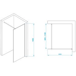 Фото Душевая перегородка RGW Walk In WA-002W 60 см
