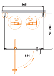 Фото Душевой уголок Cezares Molveno BA2-90/80-C-Cr-IV