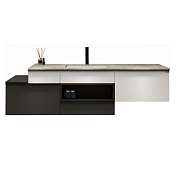 Тумба с раковиной Black&White Gravity AV703.1800 180 белый/серый , изображение 1