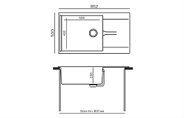 Мойка кухонная Polygran GALS-862 кремовый , изображение 2