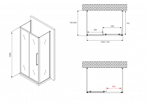 Фото Душевой уголок Abber Schwarzer Diamant AG30110MH-S80M-S80M 110x80