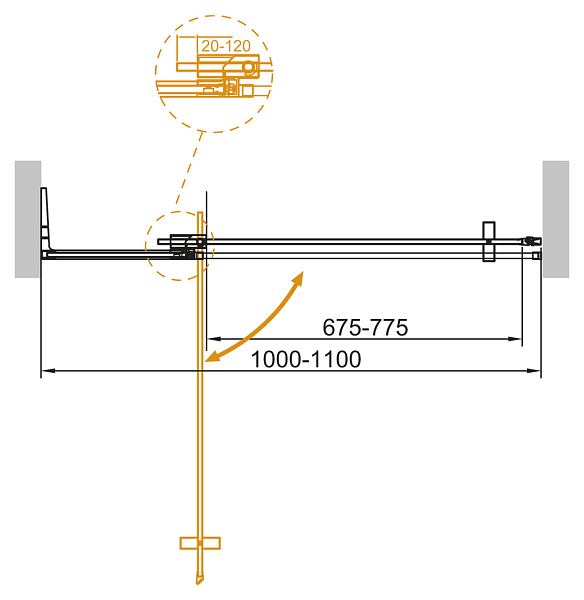 Душевая дверь в нишу Cezares Slider SLIDER-B-1-100/110-C-BORO , изображение 5