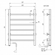 Полотенцесушитель электрический Domoterm Аврора П6 50x70 L , изображение 4