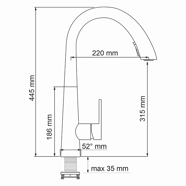 Смеситель Wasserkraft A8617 для кухонной мойки , изображение 4