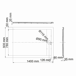 Фото Поддон для душа Wasserkraft Neime 19T36 140x90