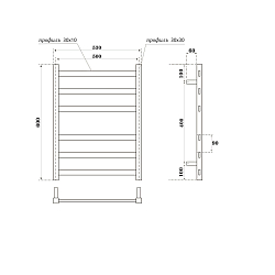 Фото Полотенцесушитель электрический Point Меркурий П6 50x60 L/R, хром