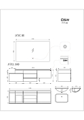 Тумба с раковиной Black&White Gravity AV703.1800 180 белый/серый , изображение 6