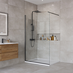 Фото Душевая перегородка BelBagno Kraft L-1-110-C-NERO