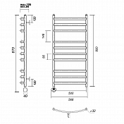 Полотенцесушитель электрический Domoterm Калипсо 50x80 L хром , изображение 3