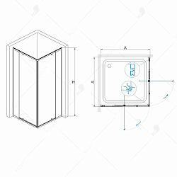 Фото Душевой уголок RGW Passage PA-38 100х100 см