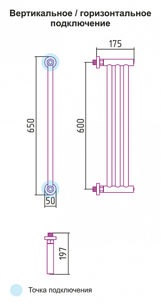 Полотенцесушитель водяной Сунержа Хорда 60x19,5, изображение 2