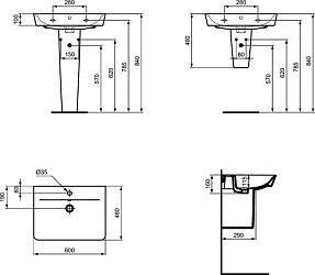 Фото Раковина Ideal Standard Connect Air Cube E074201 60 см