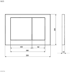 Фото Кнопка смыва KK-POL M05 350/PPB/055-00-00 белая
